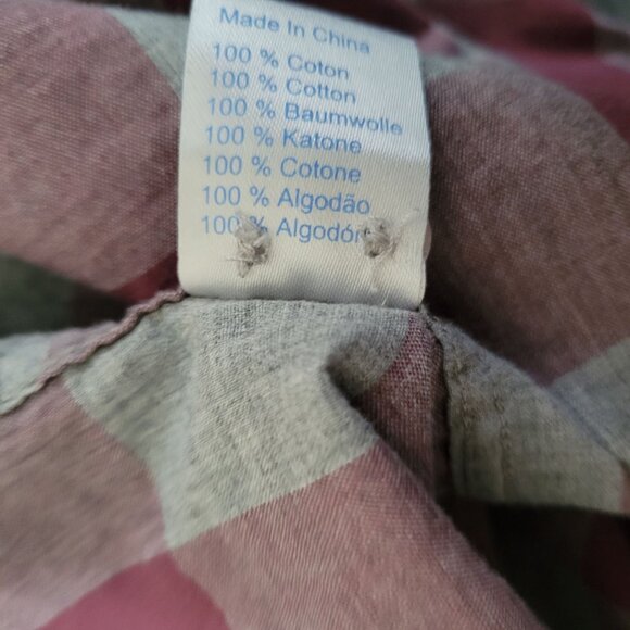 Twillory Untuckable Button Front Shirt Mens Size XL 2XL Tailored Fit Pink Plaid - Picture 5 of 5